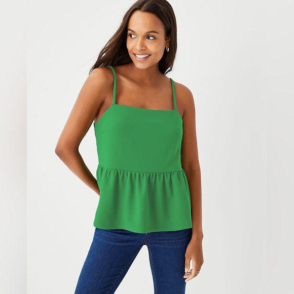 Ann Taylor Tops - 🆕 Ann Taylor emerald green Peplum Tank Top NWT | size L
